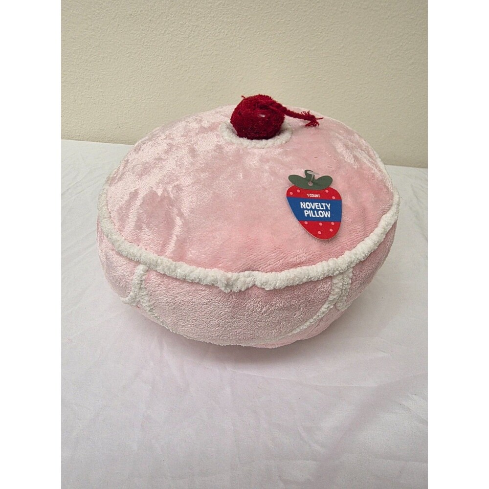 Plush Pink Strawberry Shortcake Novelty Pillow Decorative Soft Cake Cushion 16"
